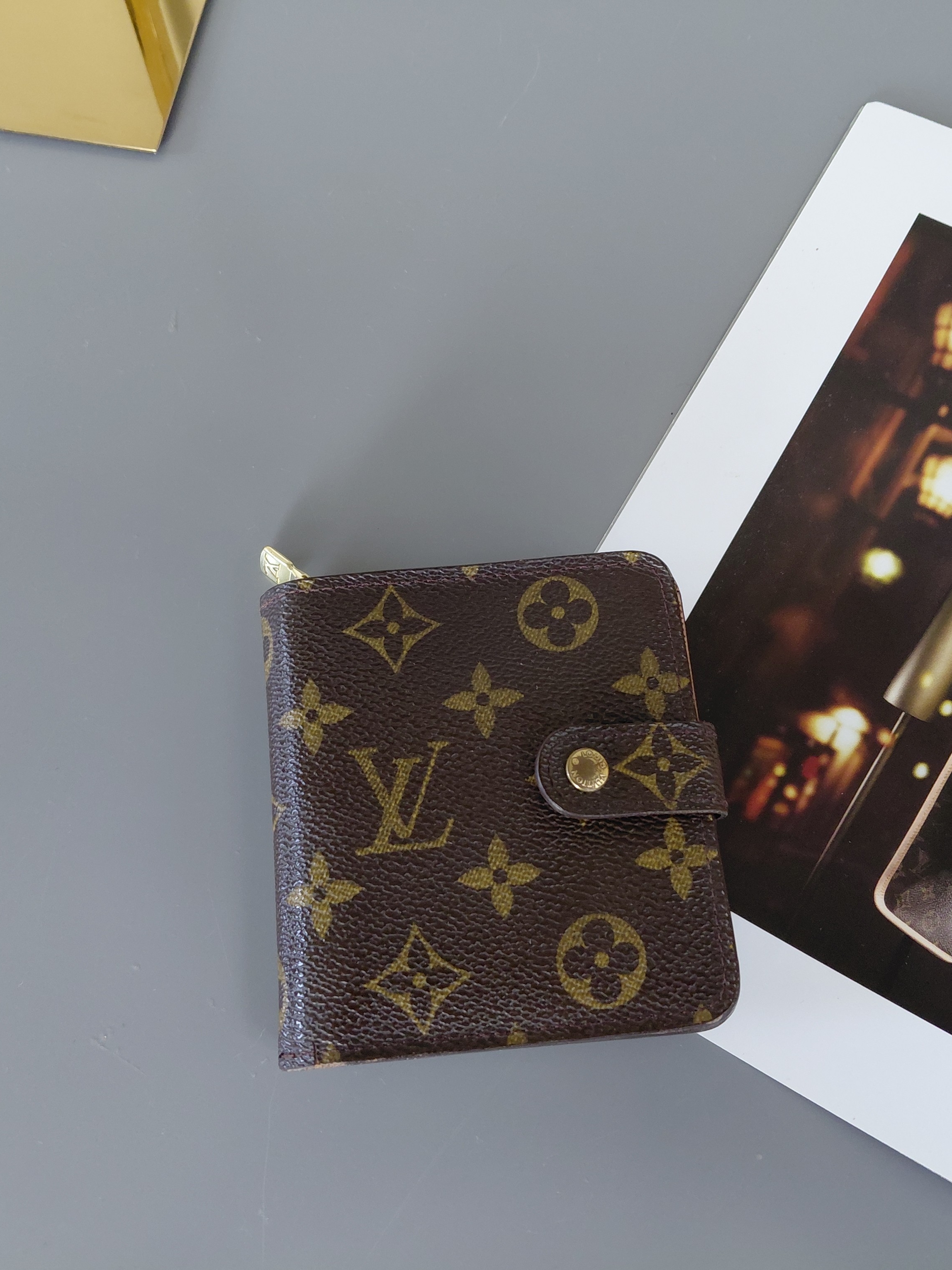 Louis Vuitton Monogram Compact Wallet - Brown And Gold